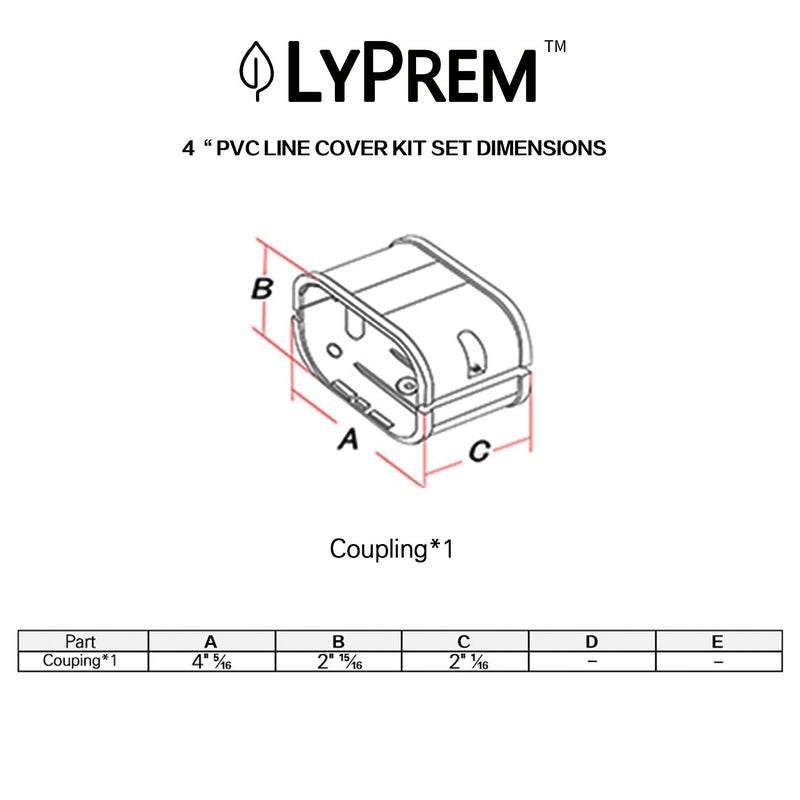 LyPrem PVC Line Cover Kit Parts Accessories for Ductless Mini Split (4" Wall Cover,White) - Image 2